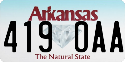 AR license plate 419OAA