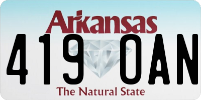 AR license plate 419OAN