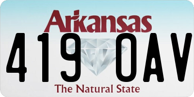 AR license plate 419OAV