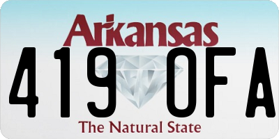 AR license plate 419OFA