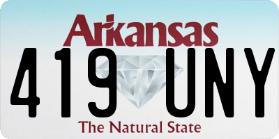 AR license plate 419UNY