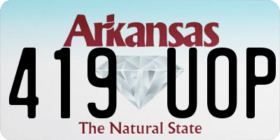 AR license plate 419UOP