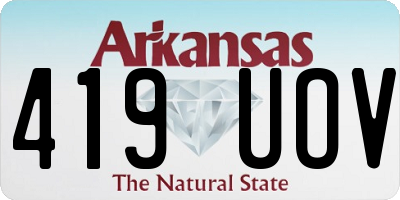 AR license plate 419UOV