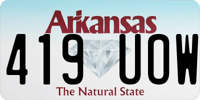 AR license plate 419UOW