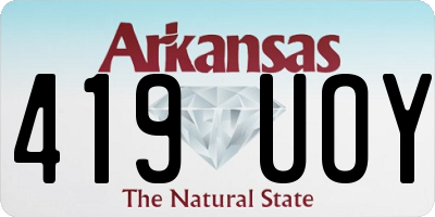 AR license plate 419UOY