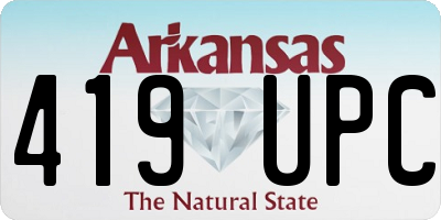 AR license plate 419UPC