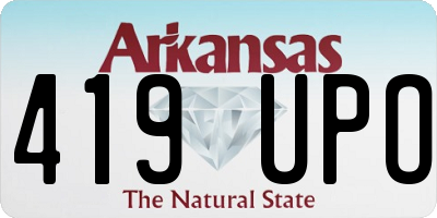 AR license plate 419UPO