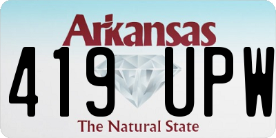 AR license plate 419UPW
