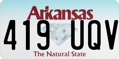 AR license plate 419UQV