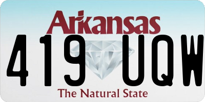 AR license plate 419UQW