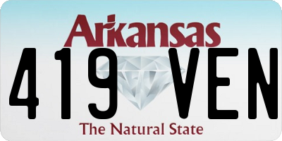 AR license plate 419VEN