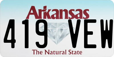 AR license plate 419VEW
