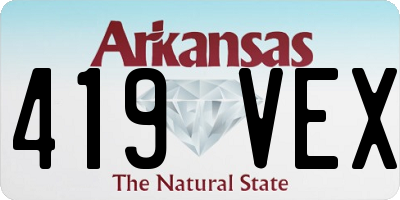 AR license plate 419VEX