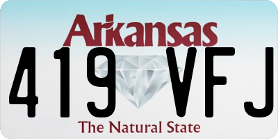AR license plate 419VFJ