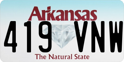 AR license plate 419VNW