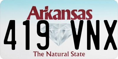AR license plate 419VNX