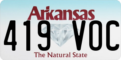 AR license plate 419VOC