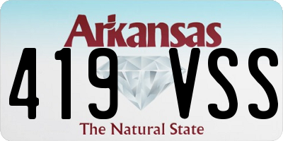 AR license plate 419VSS