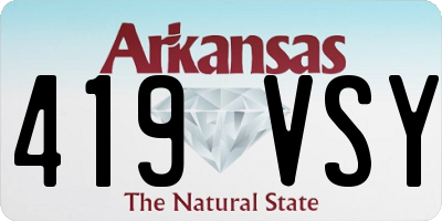 AR license plate 419VSY