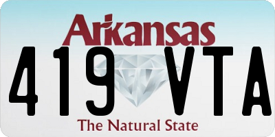 AR license plate 419VTA