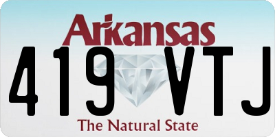 AR license plate 419VTJ