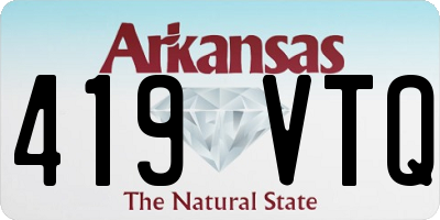 AR license plate 419VTQ