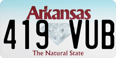 AR license plate 419VUB