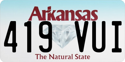 AR license plate 419VUI