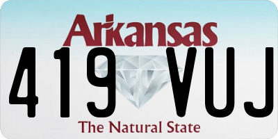 AR license plate 419VUJ