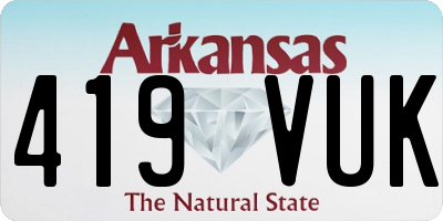 AR license plate 419VUK