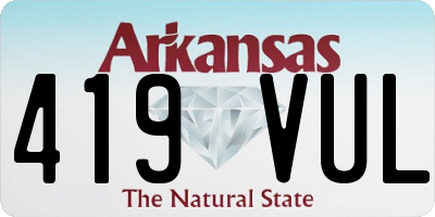 AR license plate 419VUL