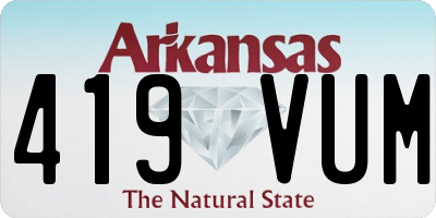 AR license plate 419VUM