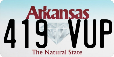 AR license plate 419VUP