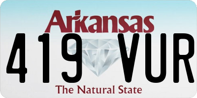 AR license plate 419VUR