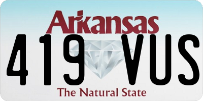 AR license plate 419VUS
