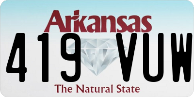 AR license plate 419VUW