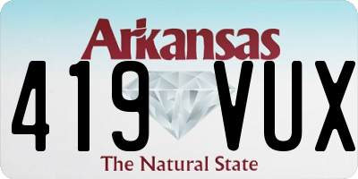 AR license plate 419VUX
