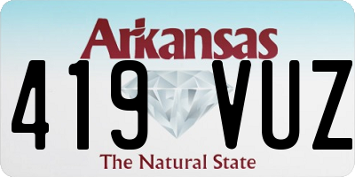 AR license plate 419VUZ