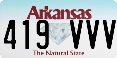AR license plate 419VVV