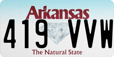 AR license plate 419VVW