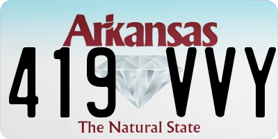 AR license plate 419VVY