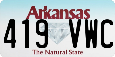 AR license plate 419VWC