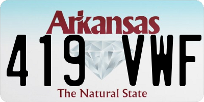 AR license plate 419VWF