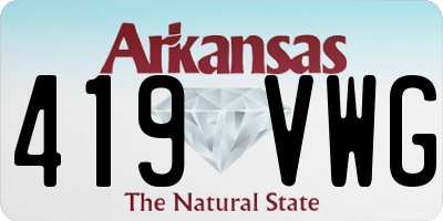 AR license plate 419VWG