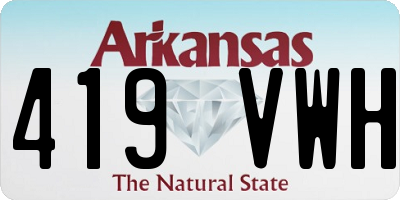 AR license plate 419VWH