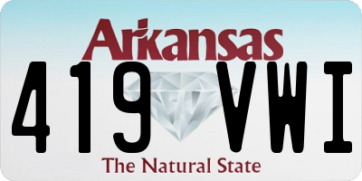 AR license plate 419VWI