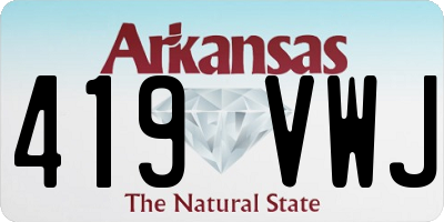 AR license plate 419VWJ