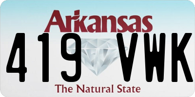 AR license plate 419VWK
