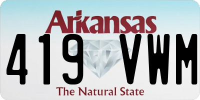 AR license plate 419VWM
