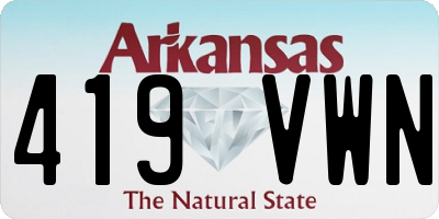 AR license plate 419VWN